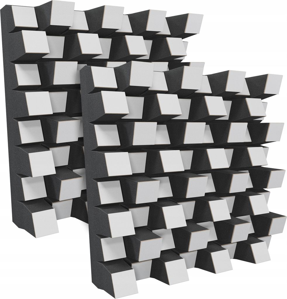 Two acoustic diffusers are shown against a white background.