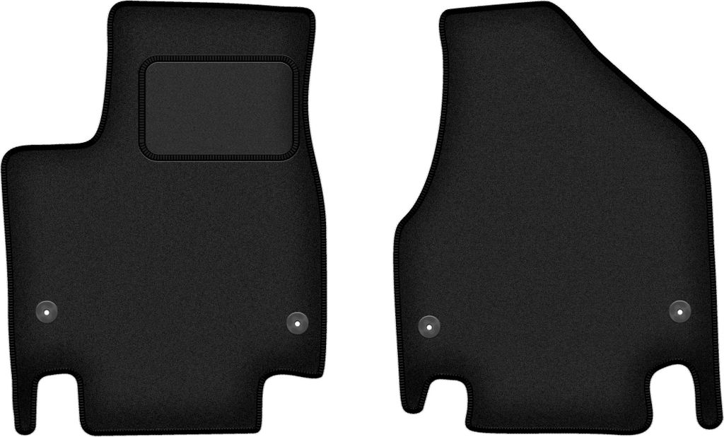Velours-Fußmatten Vorne passend für Chrysler Pacifica RU (Minivan, Bj. 2016-) – schwarz, passgenau, mit Befestigungen set 2 Stk. - STANDARD