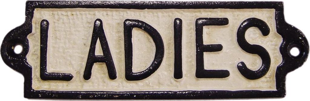 Eine gusseiserne "Damen" Plakette Replikat Retro Design Dekoration