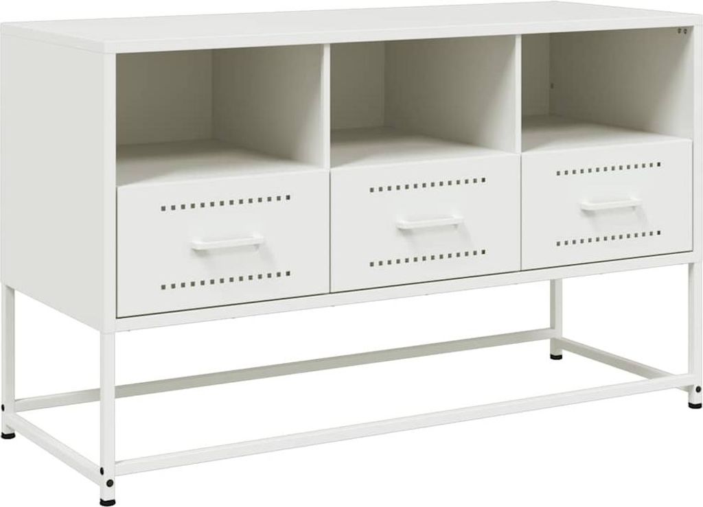 vidaXL TV-Schrank Weiß 100,5x39x60,5 cm Stahl
