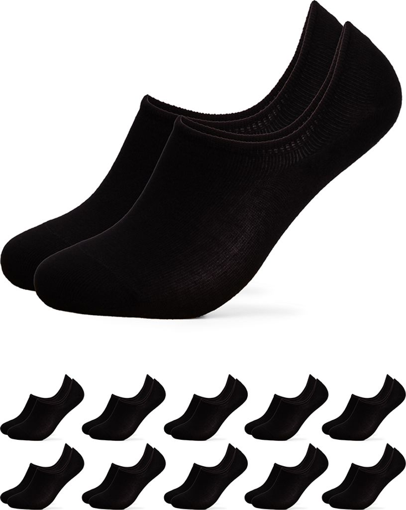 Occulto Damen & Herren Bambus Füßlinge 10er Pack (Modell: Solana) Blk 35-38