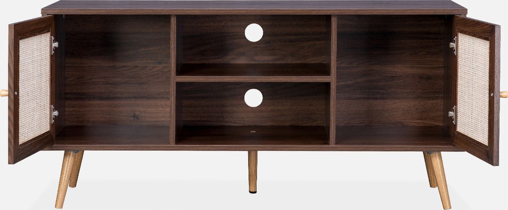 sweeek - TV-Möbel mit Rattangeflecht 120 x 39 x 56,5 cm - Produktbild 5