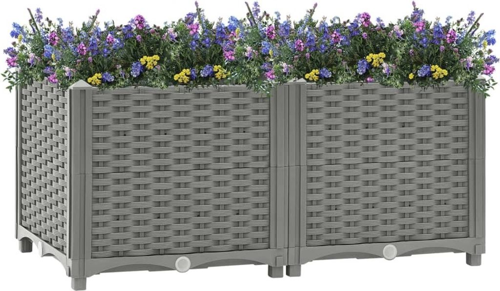 "2026 MODERNE"Hochbeet - Blumenkasten - Pflanzkorb - 80x40x38 cm Polypropylen - Beete Einfacher Aufbau CC6997652