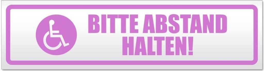 Bitte Abstand halten! Motiv 2 - Hinweis Aufkleber Sticker für Auto, Kfz, Fahrrad, PKW, LKWFlieder - 30 x 8 cmBitte Abstand halten! Motiv 2 - Hinwe...