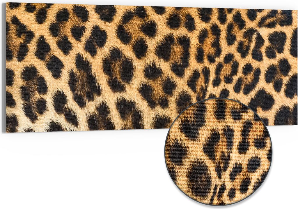 DEQORI Hybrid Leinwand Bild 125x50 cm 'Muster der Wildnis' Wandbild Glas flach modern