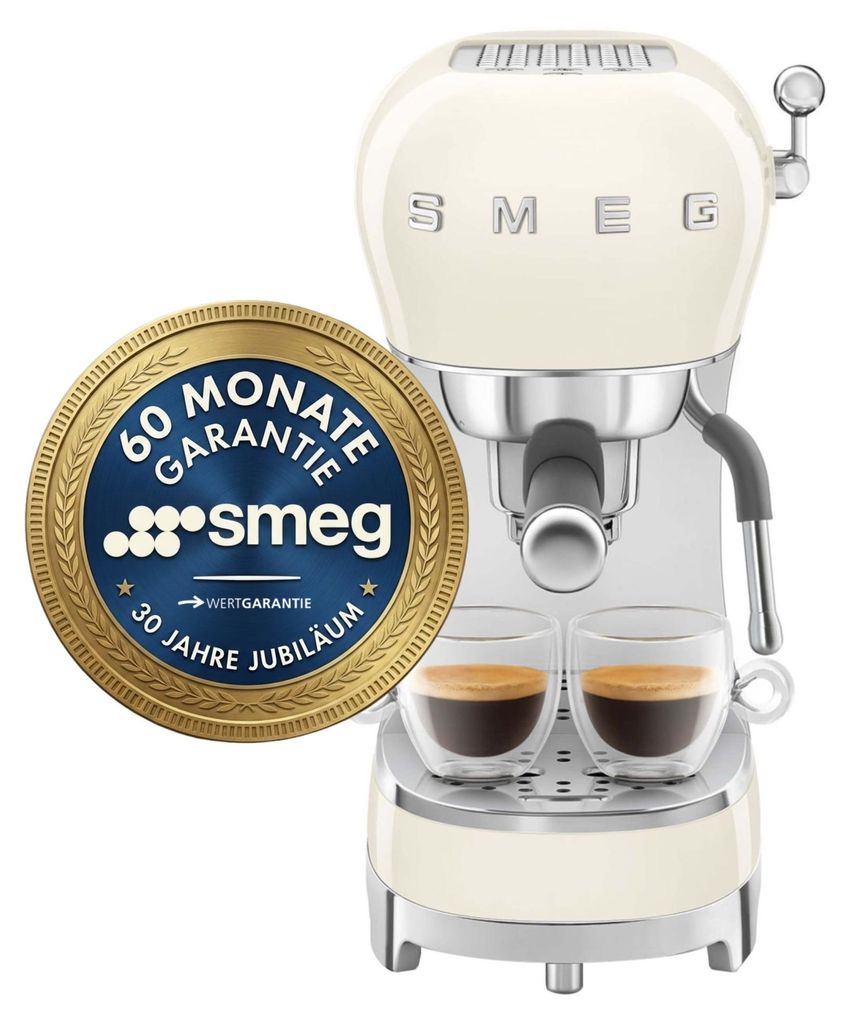 Smeg ECF02CREU Siebträger Espresso-/Kaffemaschine Creme, Produktbild 