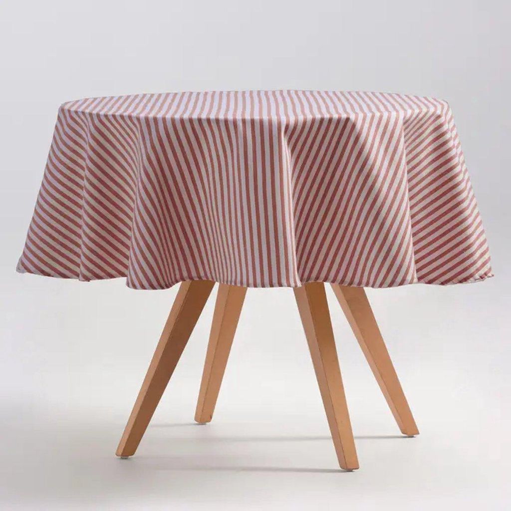 GAMUSI ARENZA Round Stain-Resistant Striped Baumwolle Tablecloth 155x155 cm – Tile Pattern