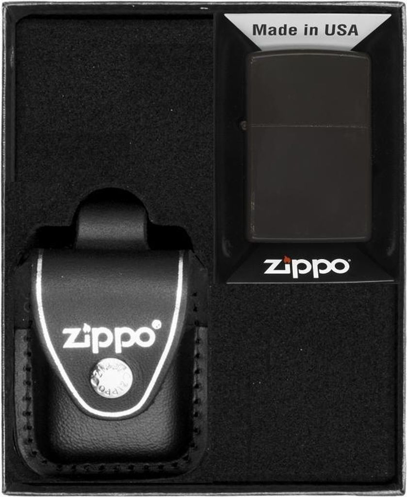 ZIPPO Feuerzeug BRAUN MATT Geschenkset Nr. 3