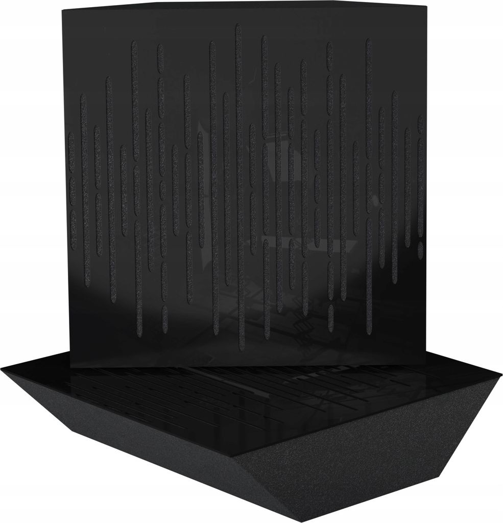 2-Stück Eck-Akustik-Bassfalle für Aufnahmestudio |WAVE 50x50x10cm | Absorption und Diffusion | Farbe: Schwarz glänzender Kunststoff
