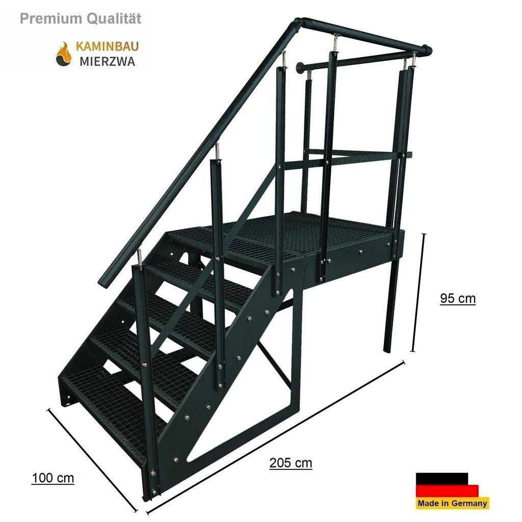 Escalera de acero con 5 escalones, independiente, altura de Imagen del producto 