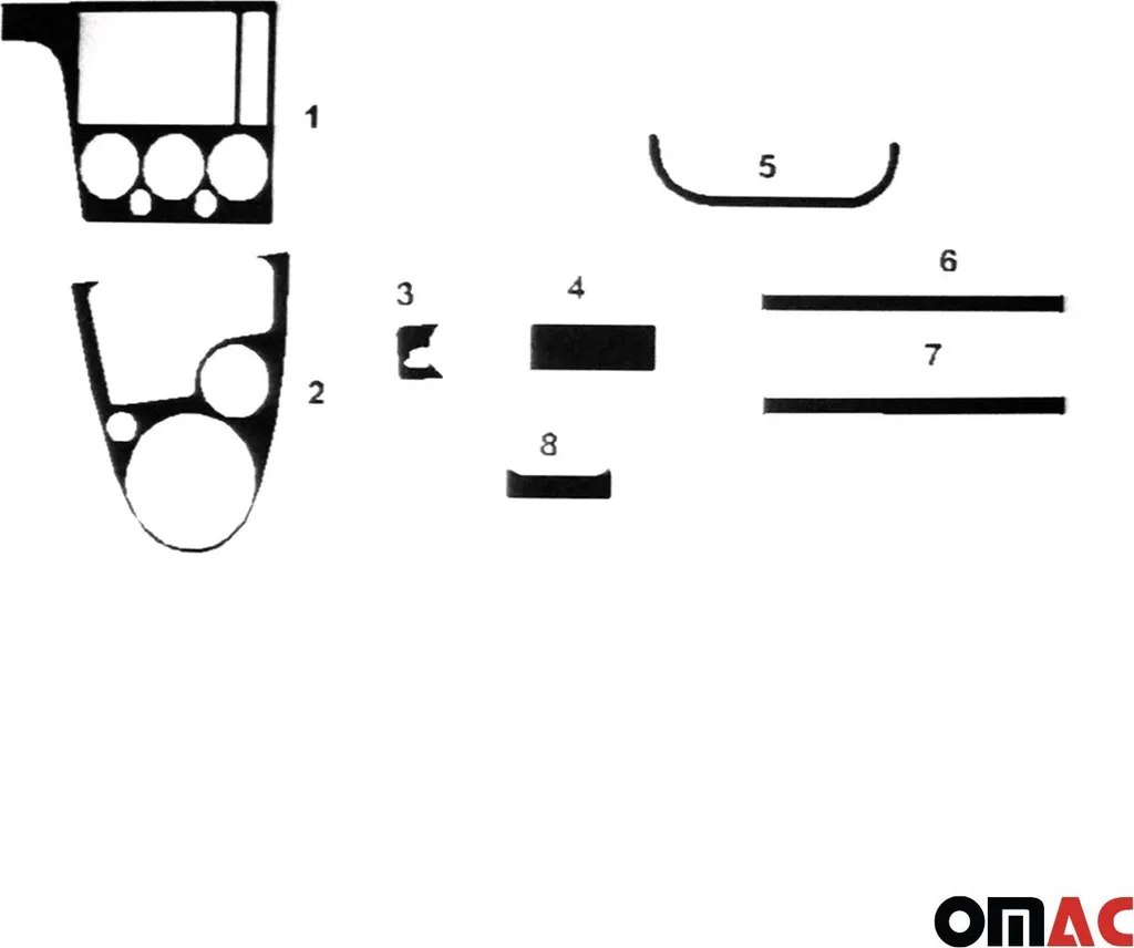 Interni in Radica Ford Focus 2004-08 | Kit 12 Pezzi Adesivo Professionale - 2