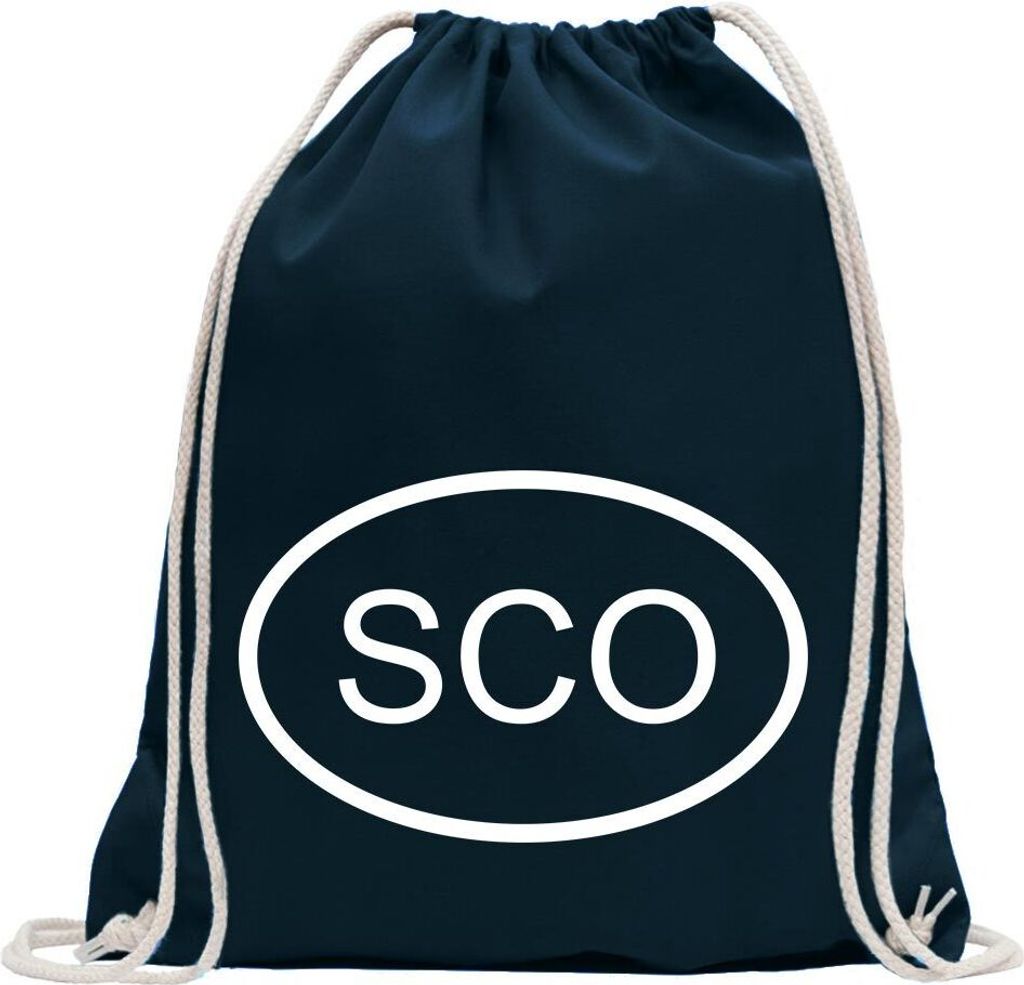 Kiwistar - Turnbeutel - dunkelblau - Schottland SCO - Fun Rucksack Sport Beutel Gymsack Baumwolle mit Ziehgurt