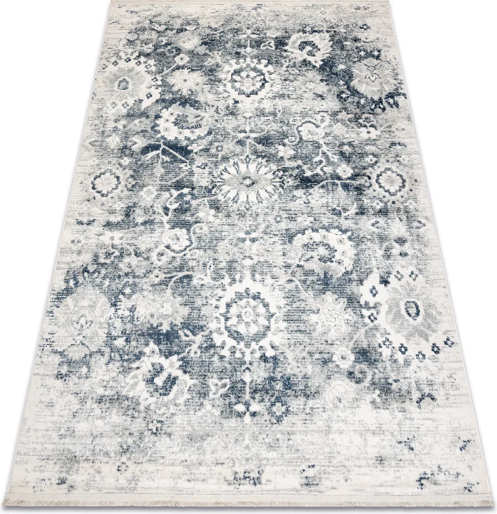 Tapis bleu marine antistatique et facile d'entretien Rosette 80x150 cm
