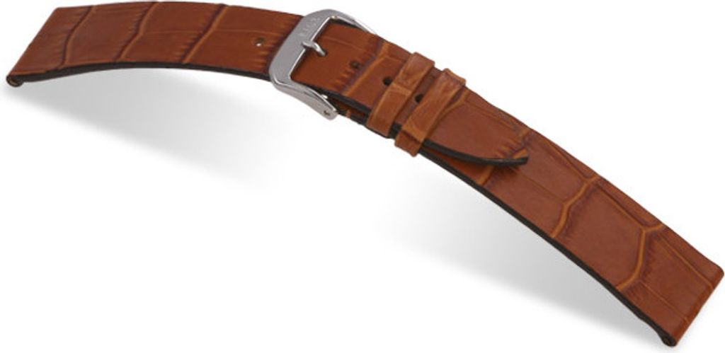 Happel Lederband Charleston 18mm cognac mit Alligatorprägung