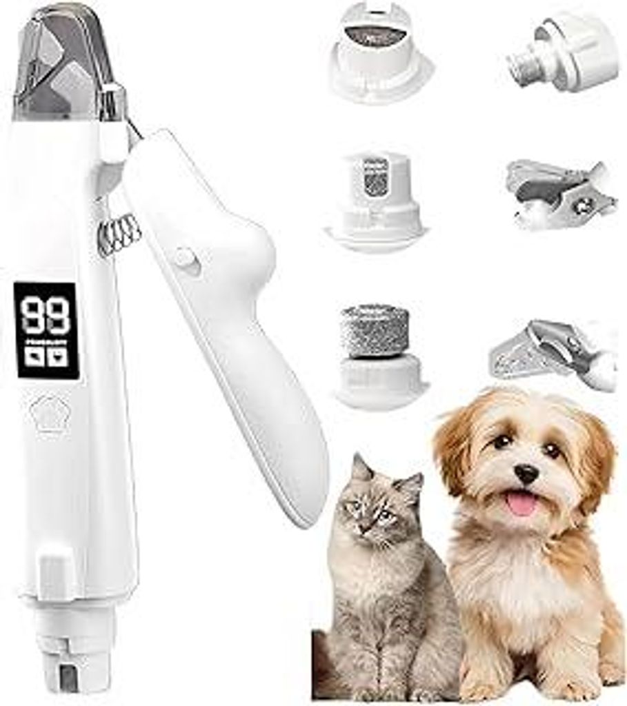 Lichtschere Pro, 2 in 1 Krallenschere Krallenschleifer für Hunde, Krallenschere Katzen mit Licht Auffangbehälter, Nagelknipser für Sichere Pfote...