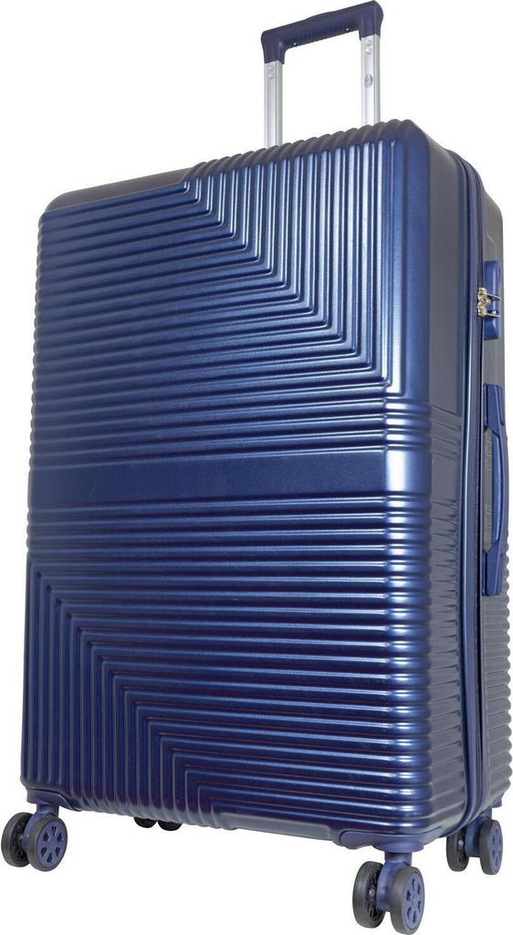 ABS Hartschale Reise Koffer Trolley Gepäck vier 360° Rollen Barcelona Blau Gr. XL