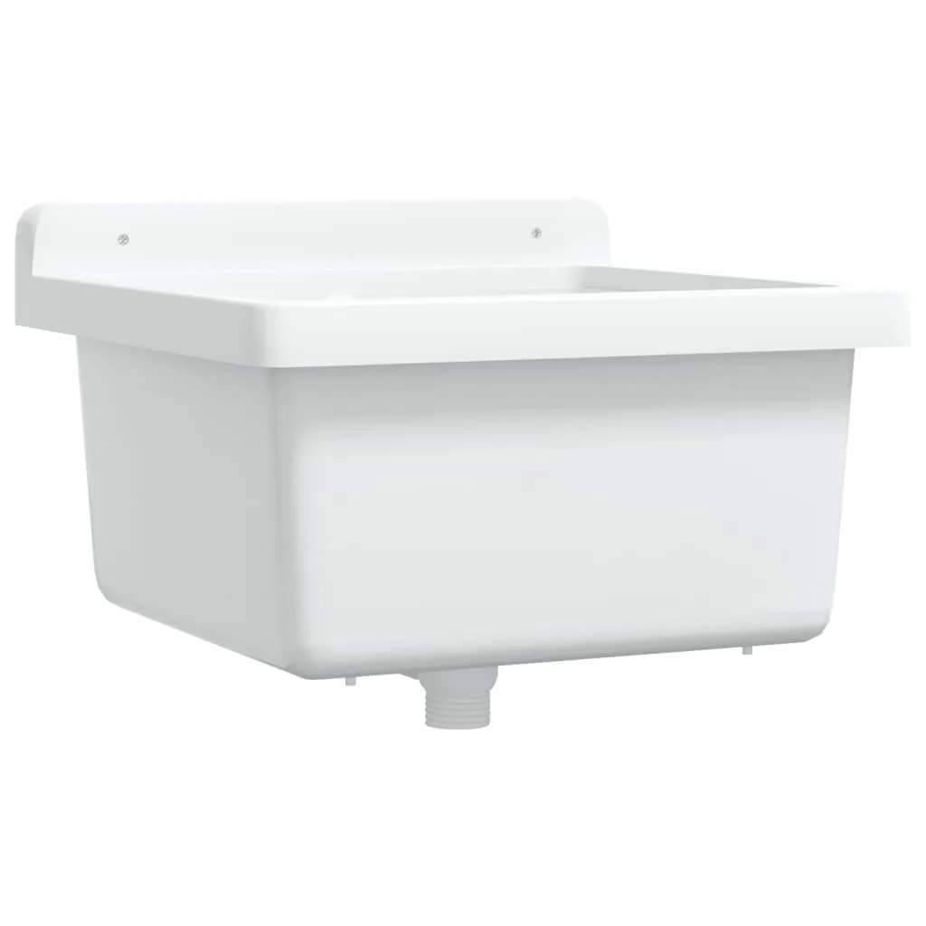 Évier de service en résine 40 cm blanc : profondeur 24 cm ultra pratique