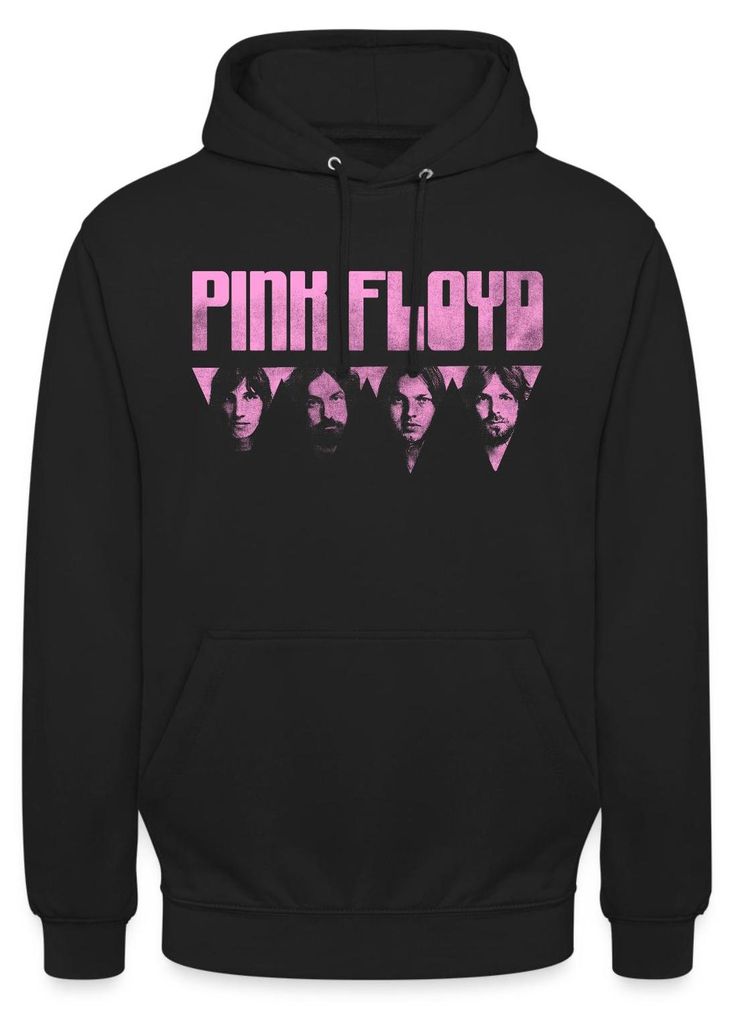 Spreadshirt Pink Floyd Logo Pink Uni Hoodie, XL, Schwarz
