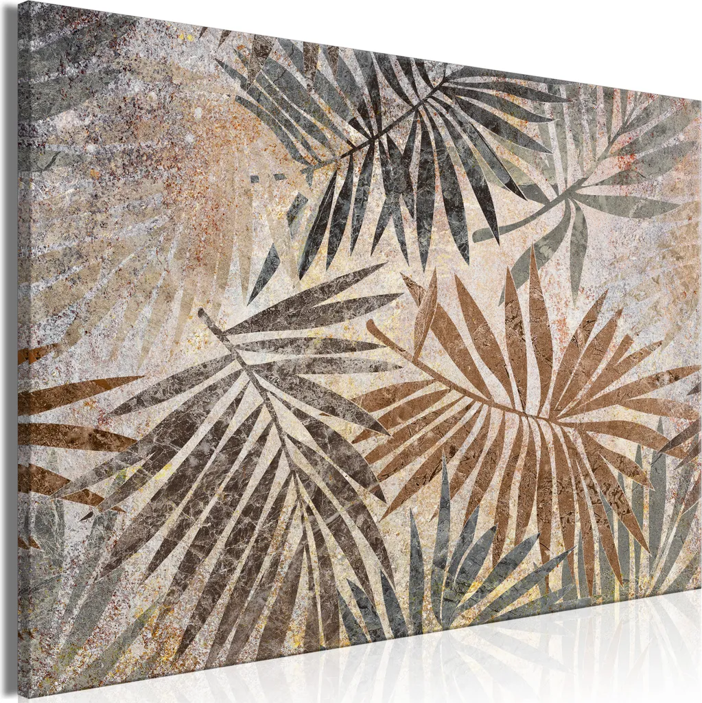 Decorazione Parete Moderna 60x40 cm - Quadro Canvas Foglie Astratte