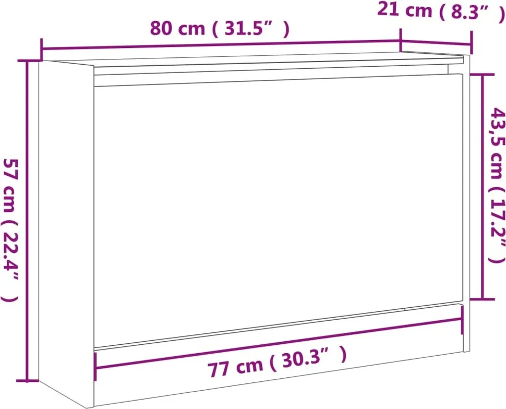 Scarpiera Slim Grigio Cemento 80 cm | Stile Urban Industrial Casa - 9