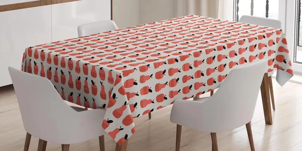 ABAKUHAUS Le Foglie Tovaglia, Grunge Laureate Elementi, Rettangolare per Sala da Pranzo e Cucina, 140 cm x 240 cm, Bianco Multicolor