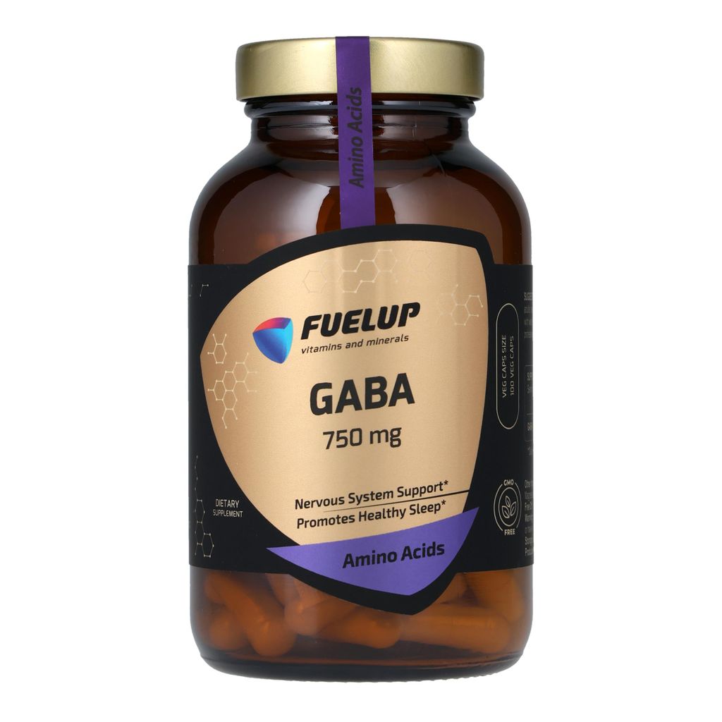 Fuel-Up GABA 750 mg – 100 vegetarische Kapseln – Nahrungsergänzungsmittel