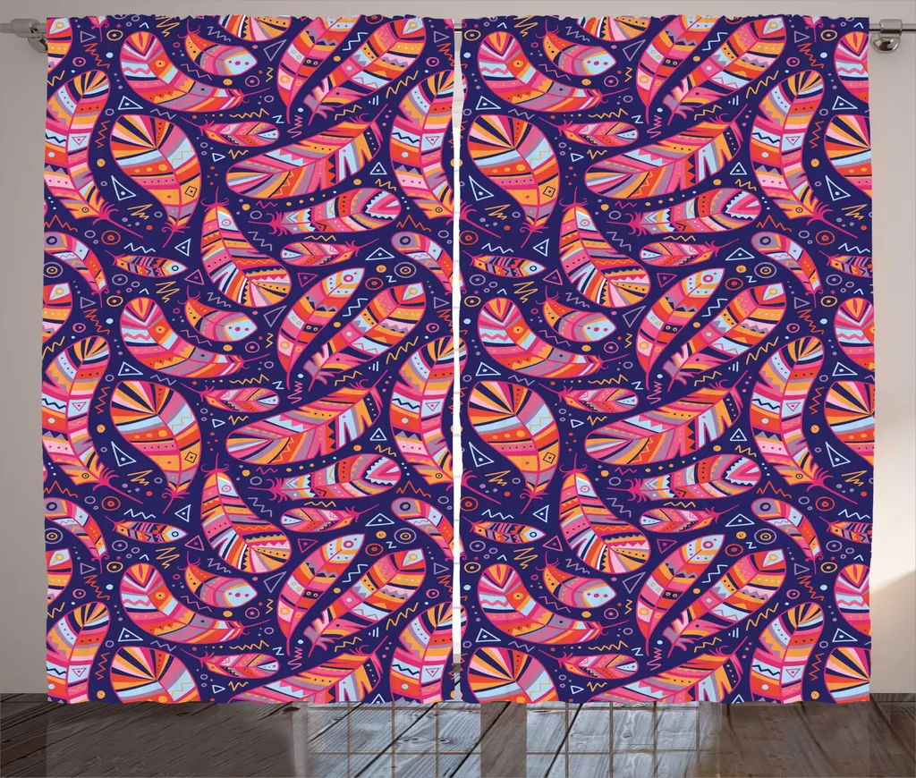 Rideau salon 280x225 cm indigo bohème pour une décoration hippie chic