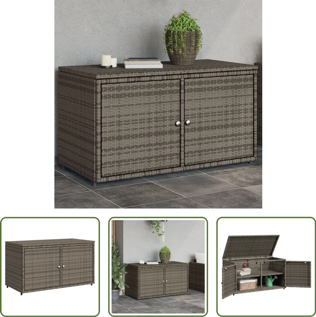 Rangement de Terrasse Gris pour Coussins et Outils - Armoire 110x55 cm