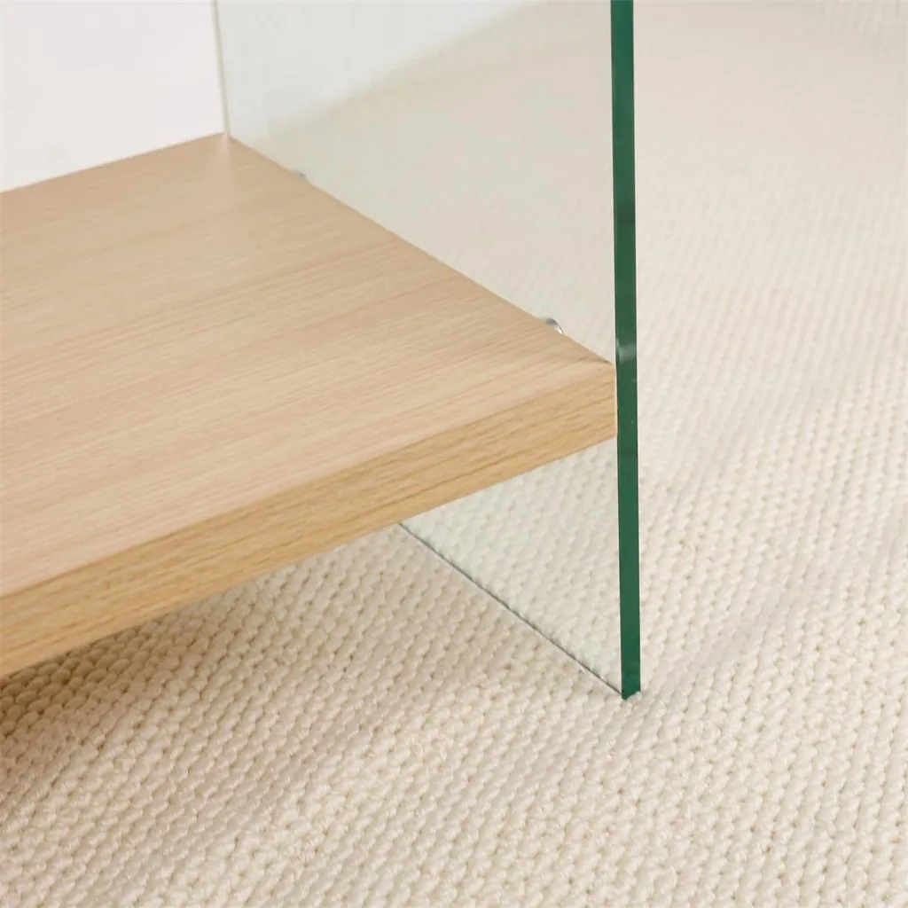 Console en verre trempé robuste 80cm avec structure métallique renforcée - 9