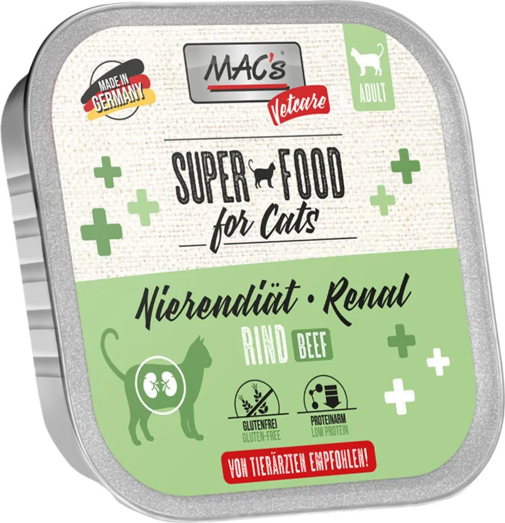 MAC's Cat Vetcare Renal Manzo 16 Pezzi - Umido Dieta Renale Premium - 1