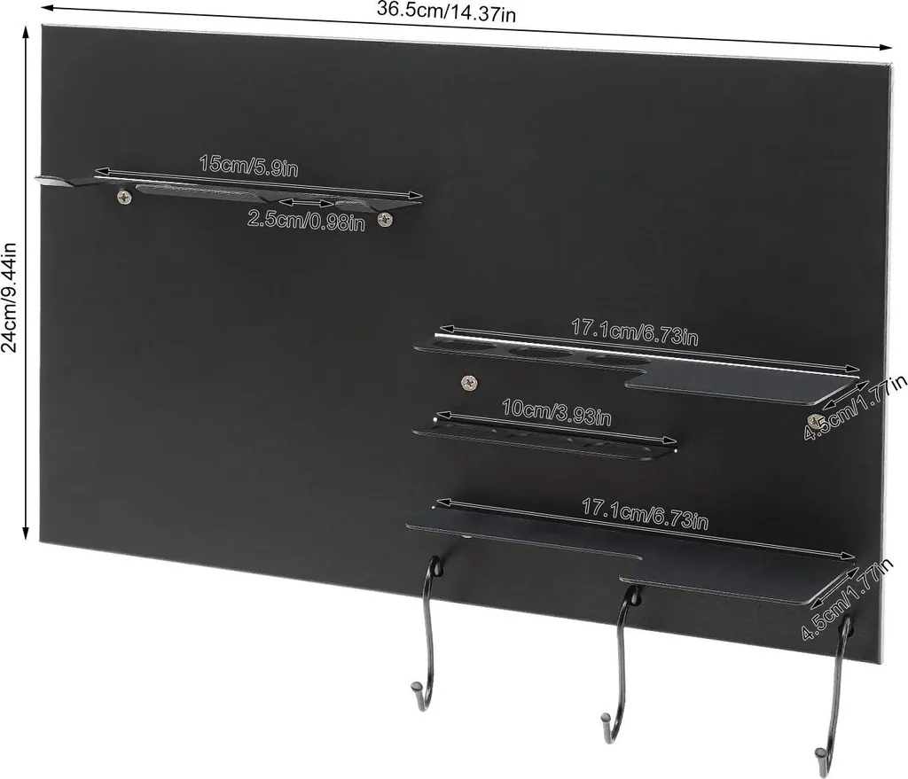 Scaffale Salvaspazio Parete 4 Ripiani Nero - Organizer Utensili Caffè - 2