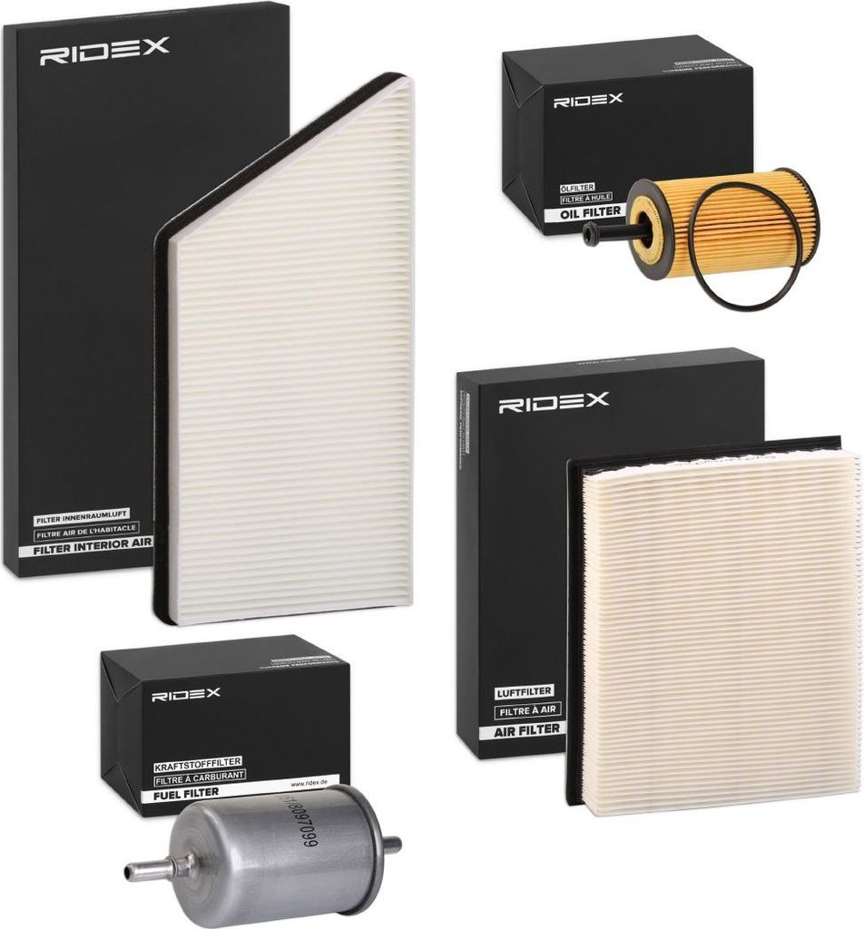 RIDEX Filterset Inspektionspaket Filtersatz passend für PEUGEOT 206 Schrägheck (2A/C) 206 CC (2D) 206+ Schrägheck (2L, 2M) 206 SW (2E/K) für CI...