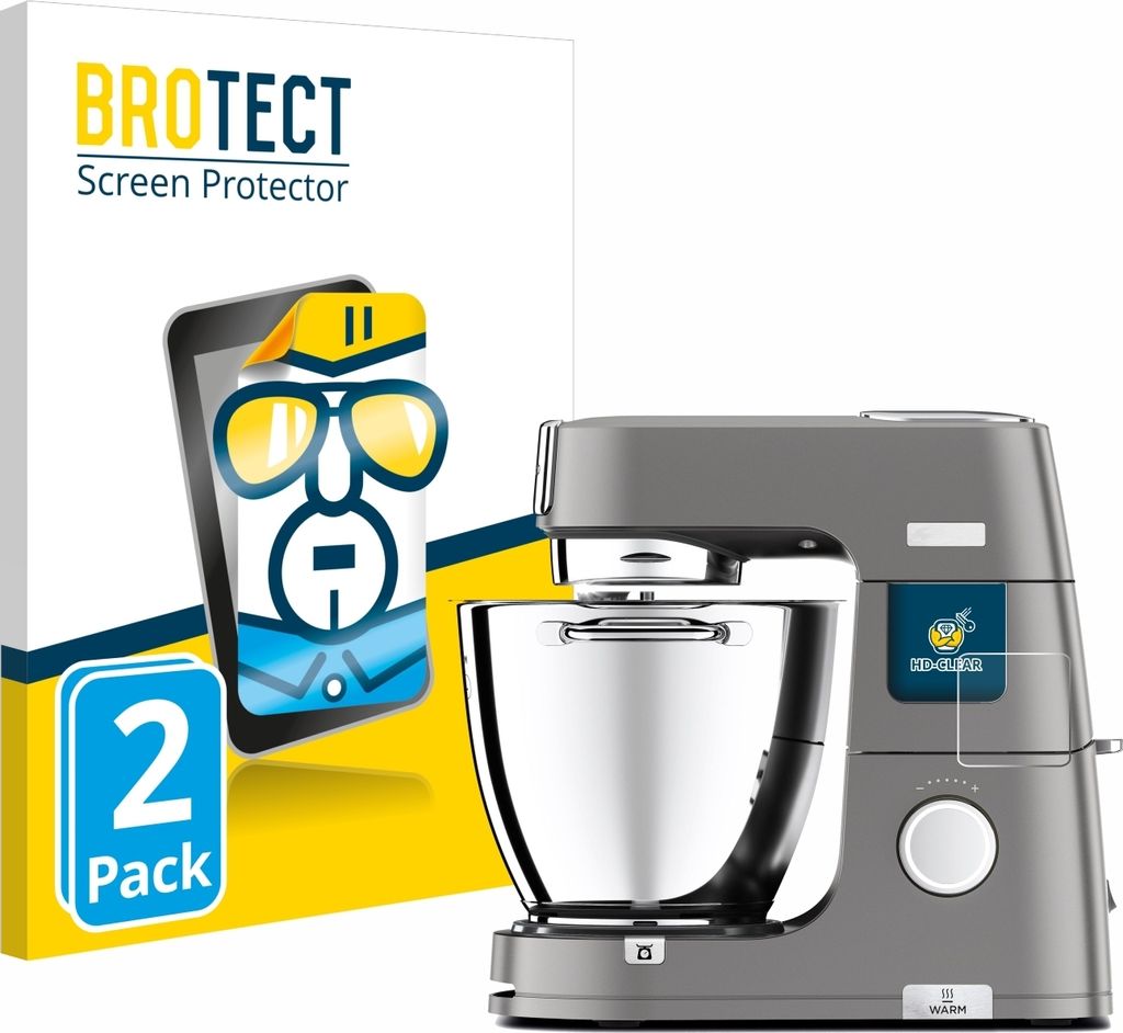 2x Für Kenwood Titanium Chef Patissier XL Schutzfolie BROTECT Displayschutz Display Schutz Folie Klar Transparent