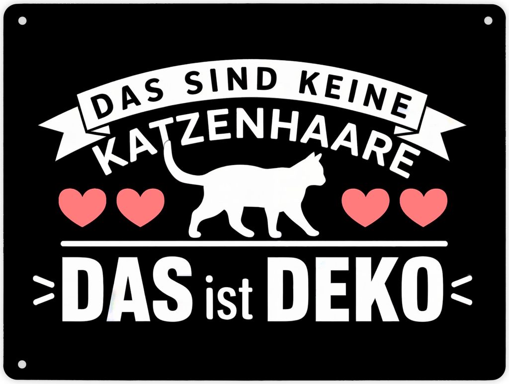 Keine Katzenhaare nur Deko Katzen Metallschild XL in 21x28 Produktbild 