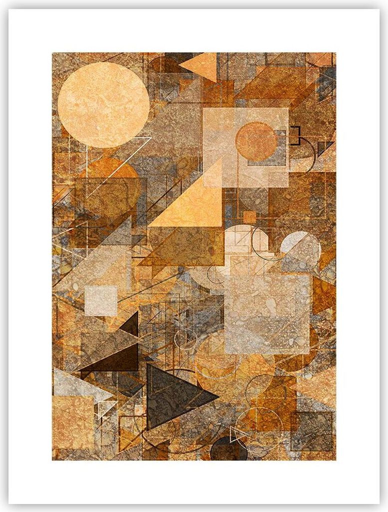 Poster - Poster ohne Rahmen - Abstraktion Figuren Geometrisch - 30x40 cm - Wand Bild - Wanddeko - Wandbilder - Kunstposter - Wandposter - Bilder - ...