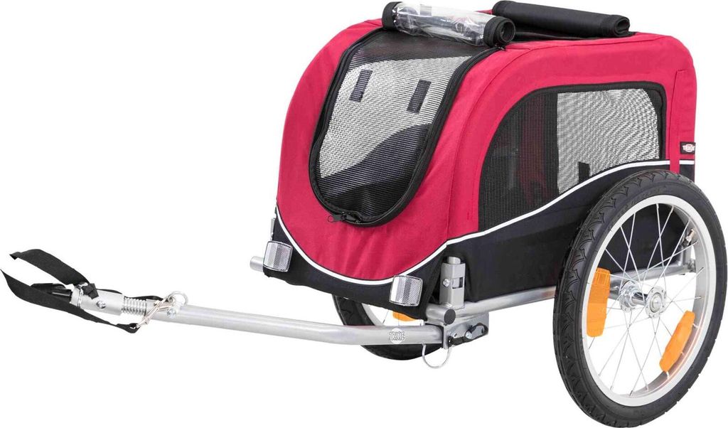 TRIXIE Fahrradanhänger für Hunde - schwarz/rot - 53 × 60 × Produktbild 