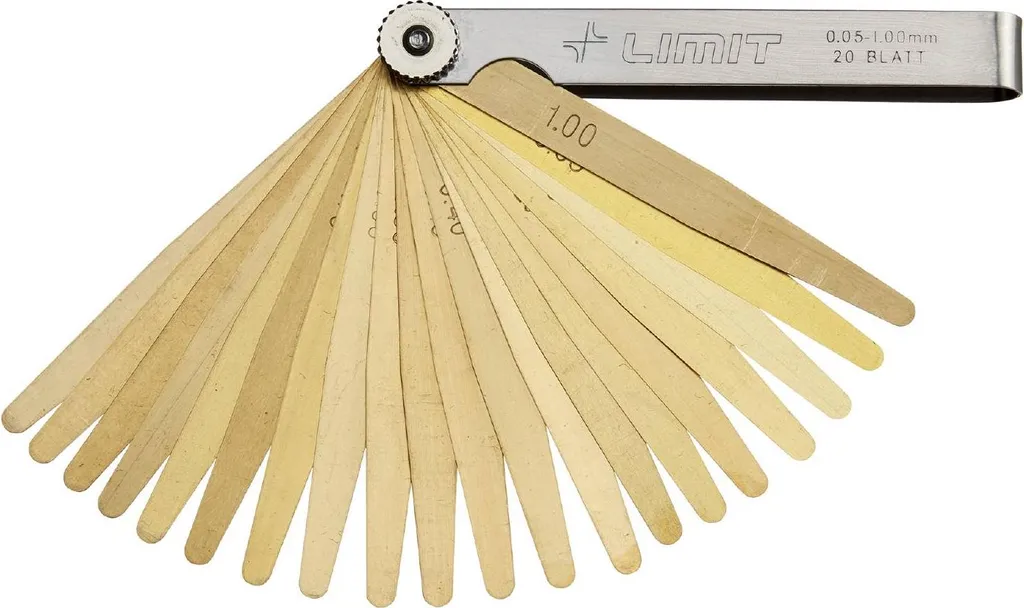 Jauge d'épaisseur 20 lames laiton Limit 67921205 anticorrosion 0,05-1mm