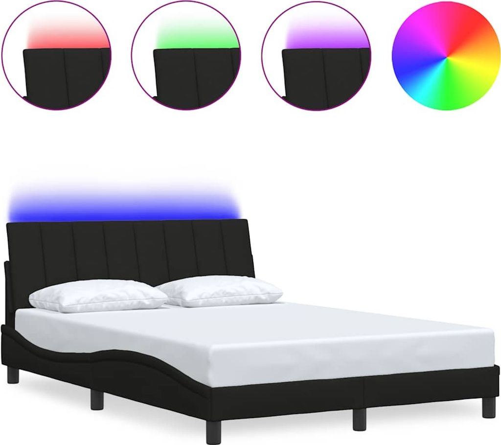 vidaXL Bettgestell ohne Matratze "Hanko" Schwarz 140x190 cm Stoff