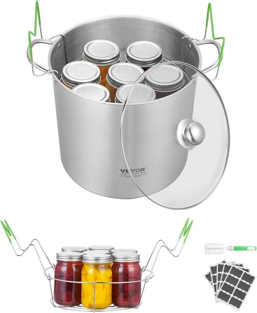 Kit mise en conserve maison marmite 21 pintes pour stérilisation bocaux