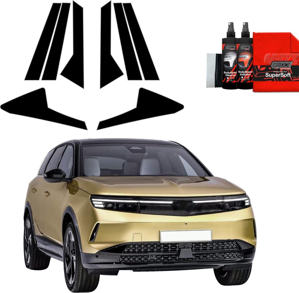 8in1 Schwarze Grizz Protector schutzfolie für B-C-Säule - Opel Grandland (2025)