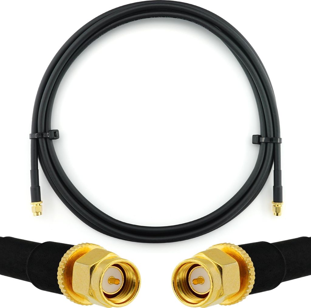 SMA Stecker auf SMA Stecker 1m — HF-240 (LMR 240 Äquivalent) Verlängerung Antennenkabel — für WiFi RF Antenne GSM LTE 4G 5G 6G Router Signal...