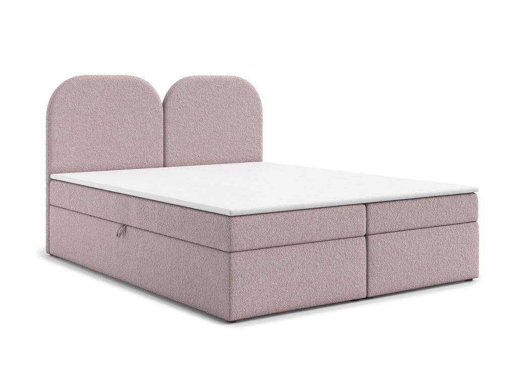 AX LIVING Migwell Boxspringbett 160x200 Rosa mit Bettkasten Kopfteil