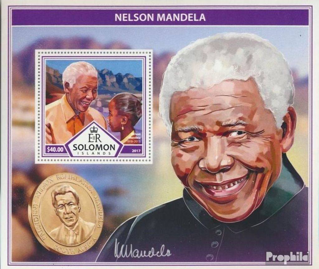 Briefmarken Salomoninseln 2017 Mi Block 675 (kompl. Ausg.) postfrisch Nelson Mandela