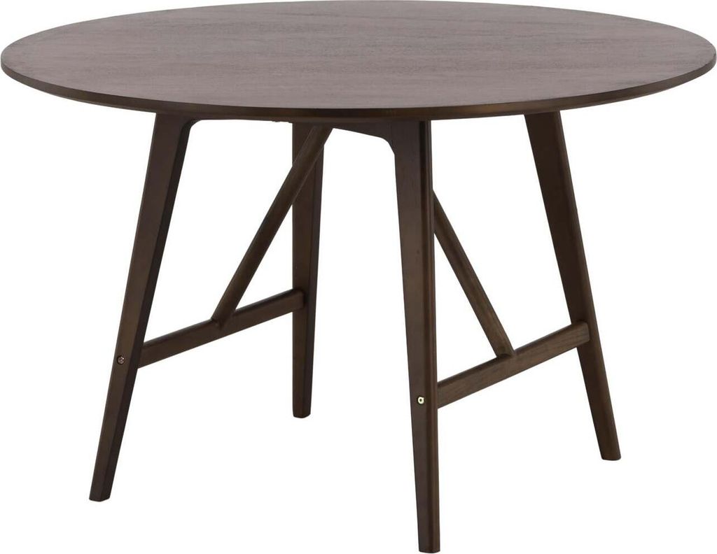 FURNLUX Esstisch Kaseidon Nussbaum 100cm / Hauptfarbe: Braun / Abmessungen: 100 x 100 x 75 cm