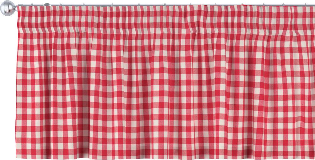 Dekoria Kurzgardine mit Kräuselband, rot-ecru, 130 x 40 cm