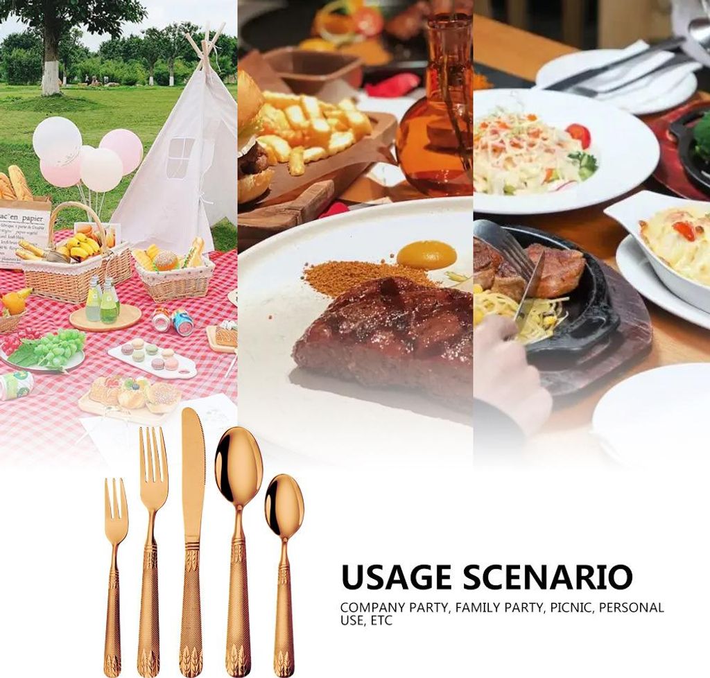 20-teiliges Besteckset Premium-Edelstahl-Besteckset für 5 Personen, inklusive Gabel-, Messer- und Löffelset, spülmaschinenfestes Besteck-Set für