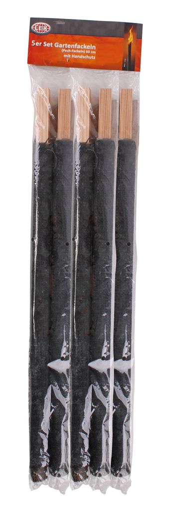 LEX Gartenfackeln 5er Set 60 cm mit Handschutz Produktbild 