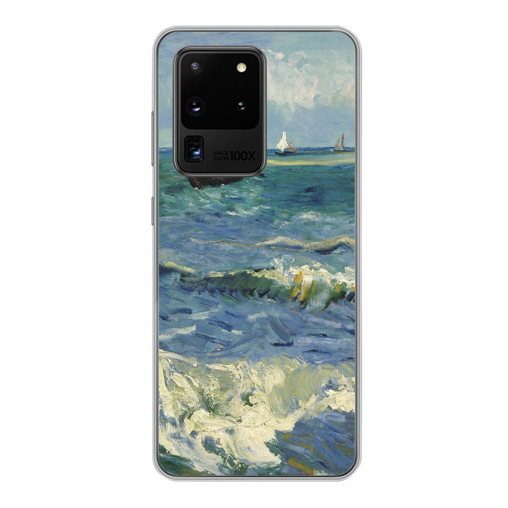 MuchoWow Handyhülle Schutzhülle Hülle für Samsung Galaxy S20 Ultra Meereslandschaft bei Les Saintes-Maries-de-la-Mer - Vincent van Gogh Silik...