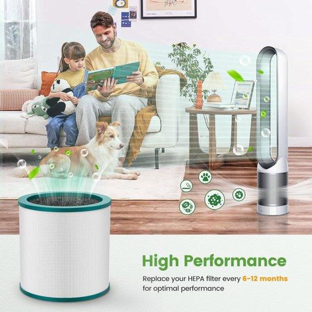 Ersatz-Filter für Luftreiniger, geeignet für Dyson Pure Cool Link TP01, TP02, TP03, BP01 Hochregaler, 2er Pack