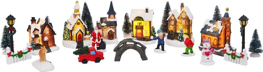 Centre de table de Noël Multicolore vidaXL en Résine Durable 25 cm - 8